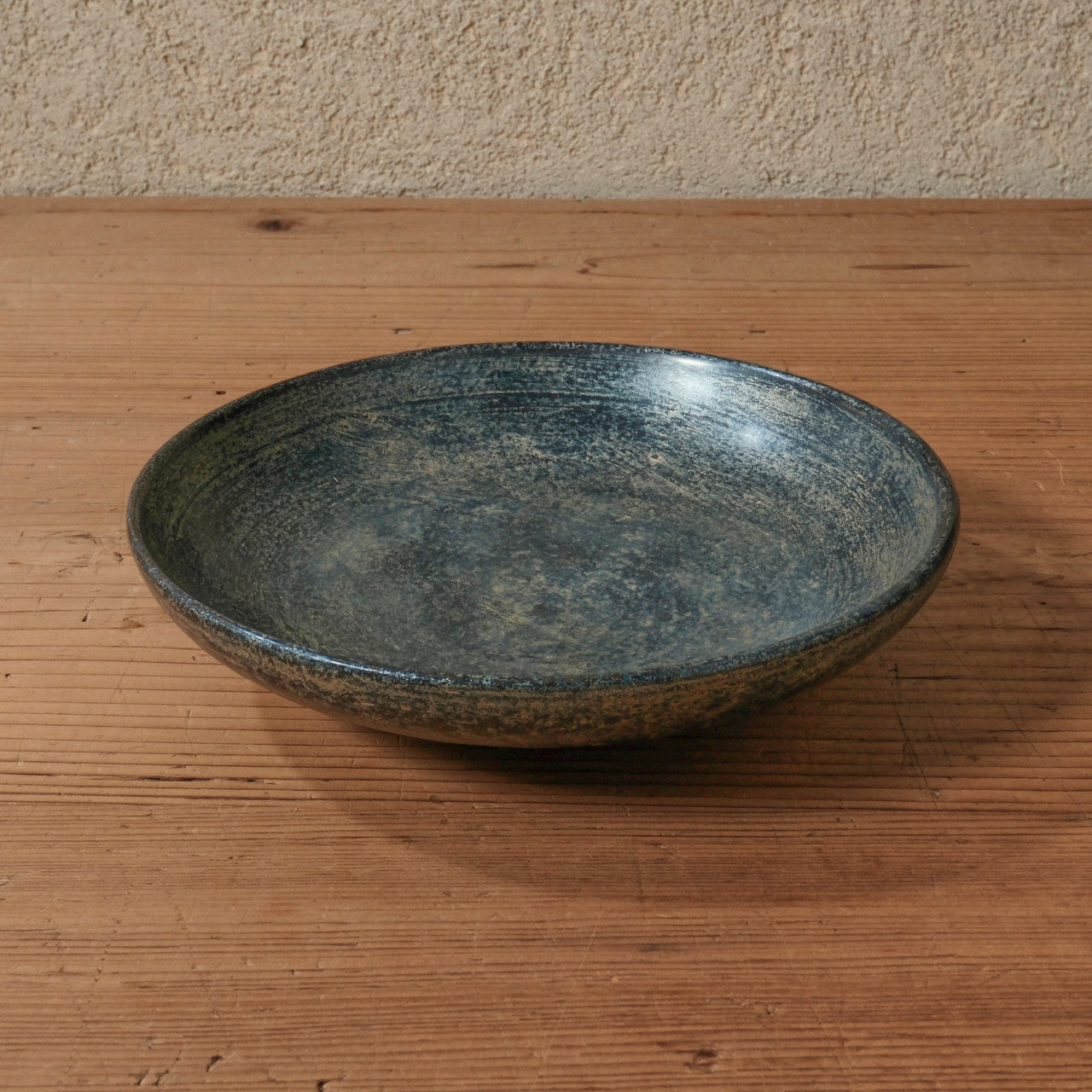 [ 出口 結莉 ] 陶胎漆器 七寸・中皿-青