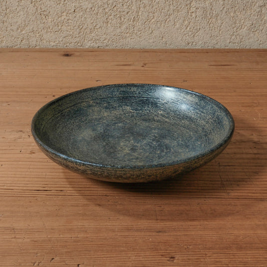 [ 出口 結莉 ] 陶胎漆器 七寸・中皿-青
