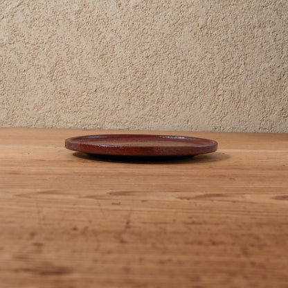 [ 出口 結莉 ] 陶胎漆器 プレート皿-朱