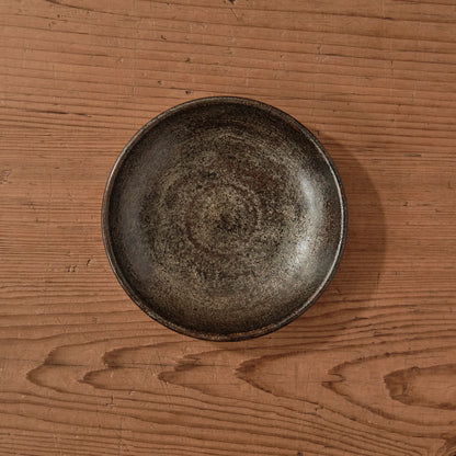 [ 出口 結莉 ] 陶胎漆器 五寸・中皿-黒