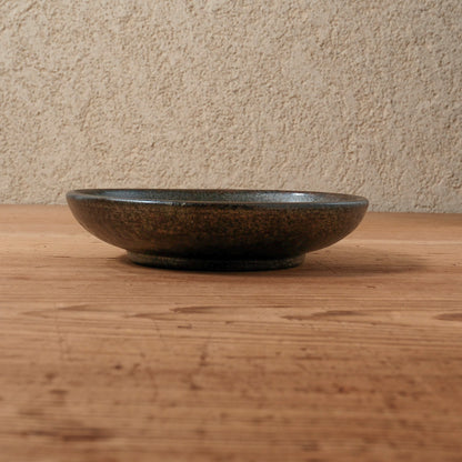 [ 出口 結莉 ] 陶胎漆器 五寸・中皿-黒