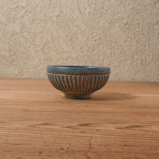 [ 出口 結莉 ] 陶胎漆器 飯碗-青