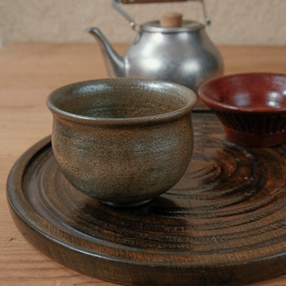 [ 出口 結莉 ] 陶胎漆器 湯呑(中)-いぶし銀