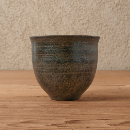 [ 出口 結莉 ] 陶胎漆器 湯呑(中)-いぶし銀03