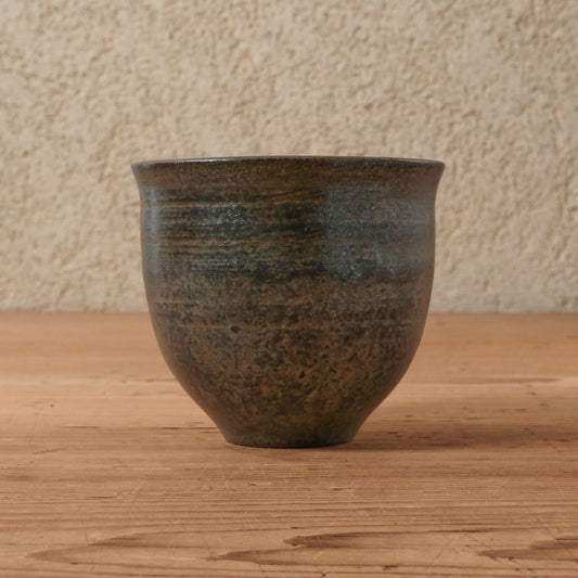 [ 出口 結莉 ] 陶胎漆器 湯呑(中)-いぶし銀03