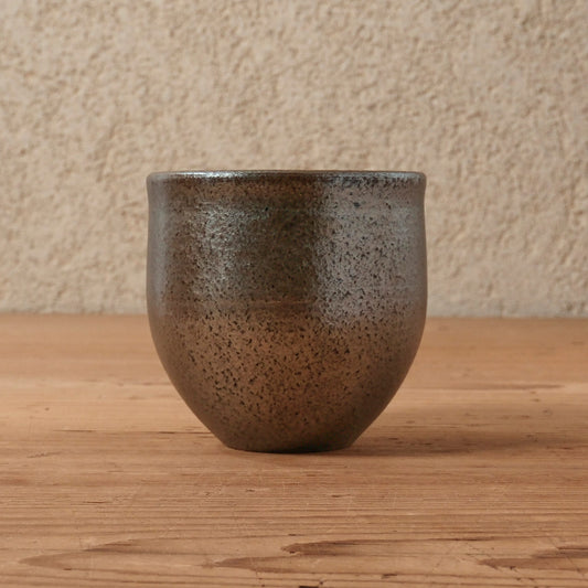[ 出口 結莉 ] 陶胎漆器 湯呑(中)-いぶし銀04