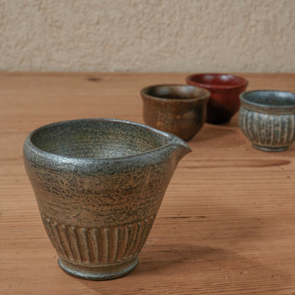 [ 出口 結莉 ] 陶胎漆器 片口-青