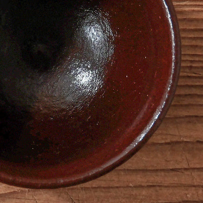 [ 出口 結莉 ] 陶胎漆器 ぐい呑み-朱03