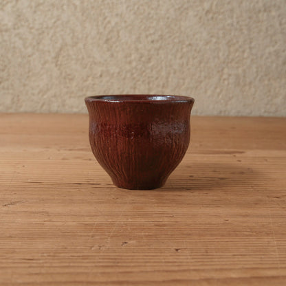 [ 出口 結莉 ] 陶胎漆器 ぐい呑み-朱03