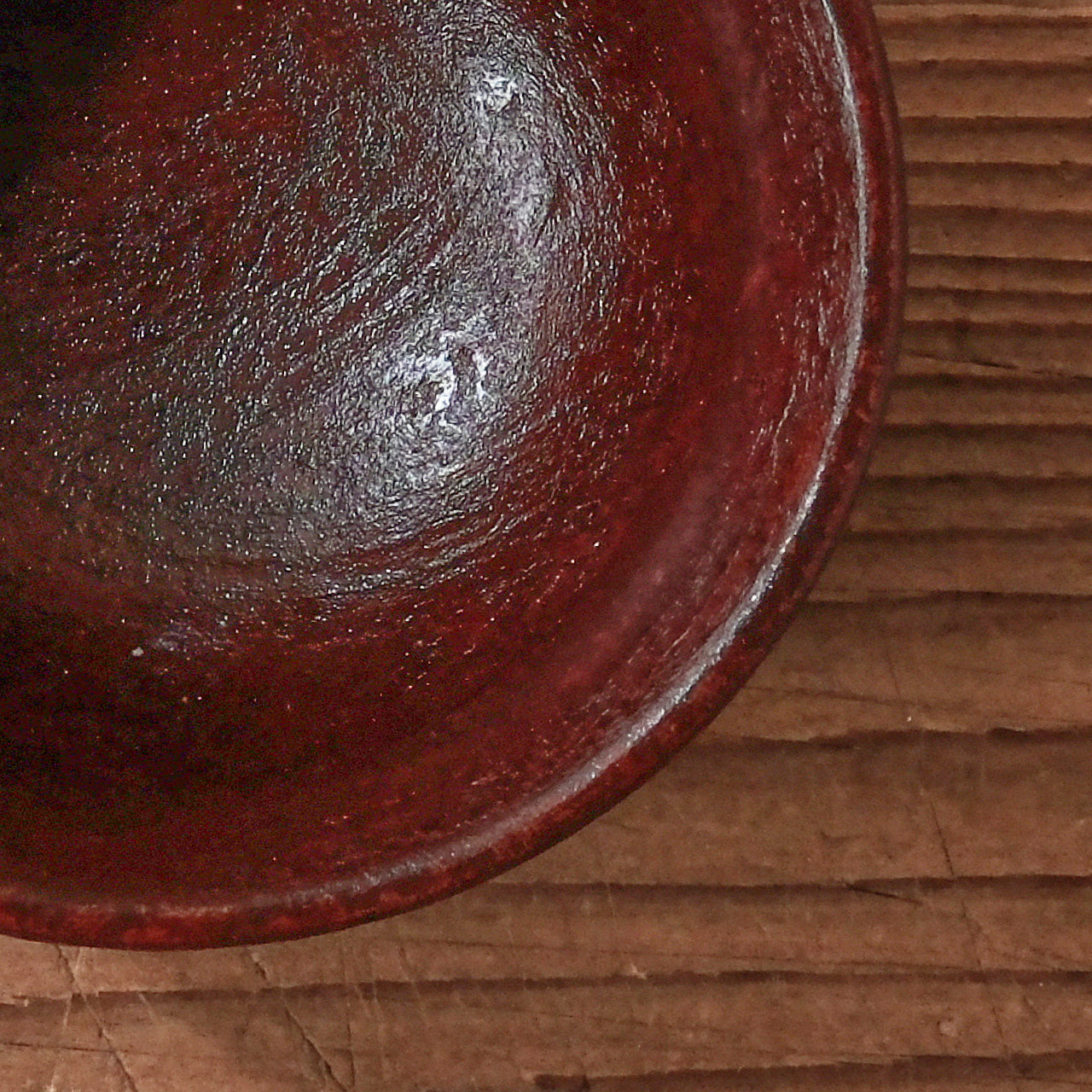 [ 出口 結莉 ] 陶胎漆器 ぐい呑み-朱05