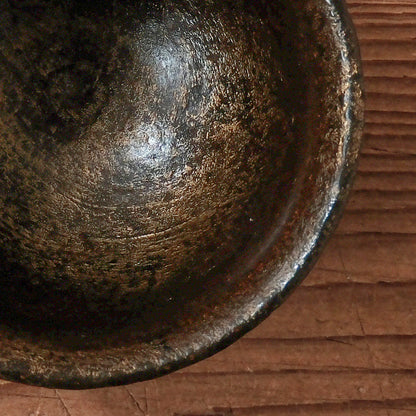 [ 出口 結莉 ] 陶胎漆器 ぐい呑み-黒02