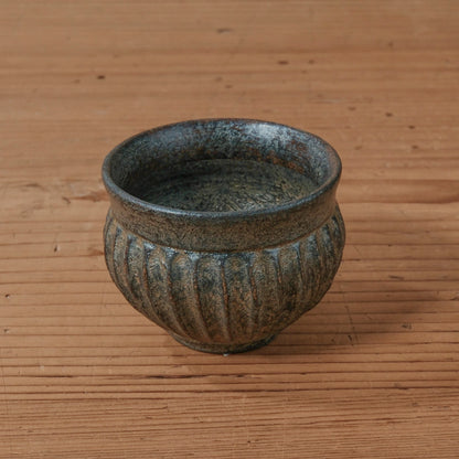 [ 出口 結莉 ] 陶胎漆器 ぐい呑み-青