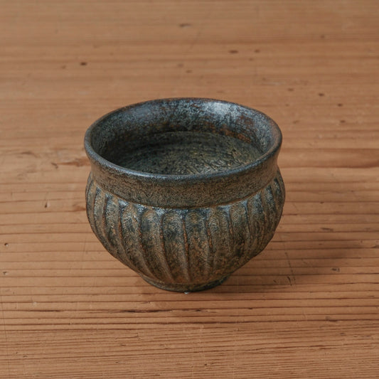 [ 出口 結莉 ] 陶胎漆器 ぐい呑み-青