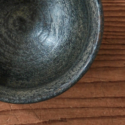 [ 出口 結莉 ] 陶胎漆器 ぐい呑み-青02