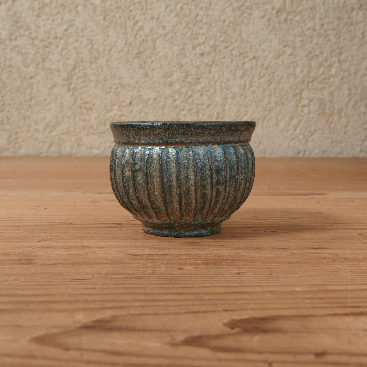 [ 出口 結莉 ] 陶胎漆器 ぐい呑み-青02