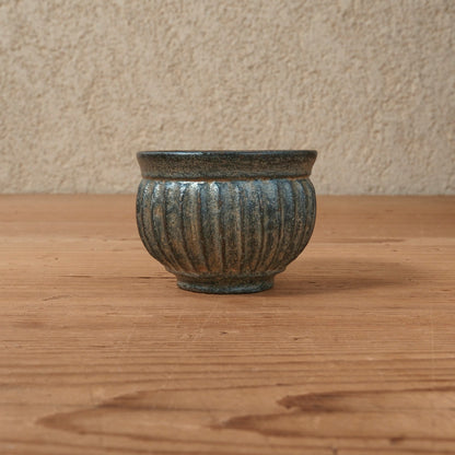 [ 出口 結莉 ] 陶胎漆器 ぐい呑み-青02