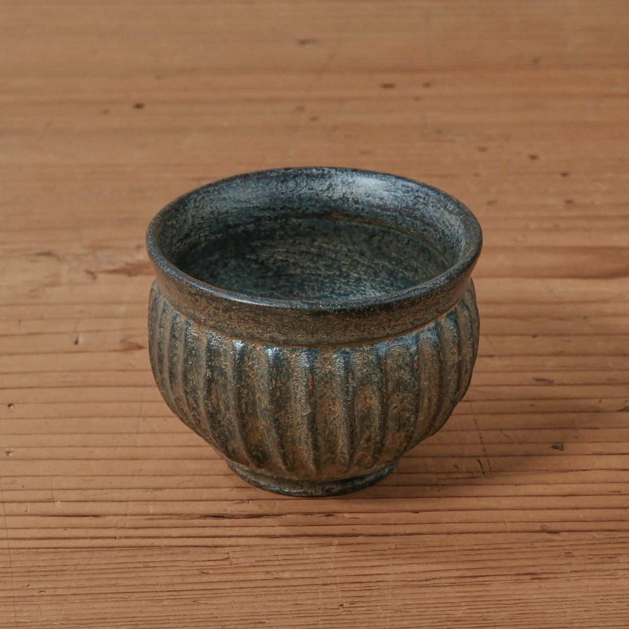 [ 出口 結莉 ] 陶胎漆器 ぐい呑み-青02