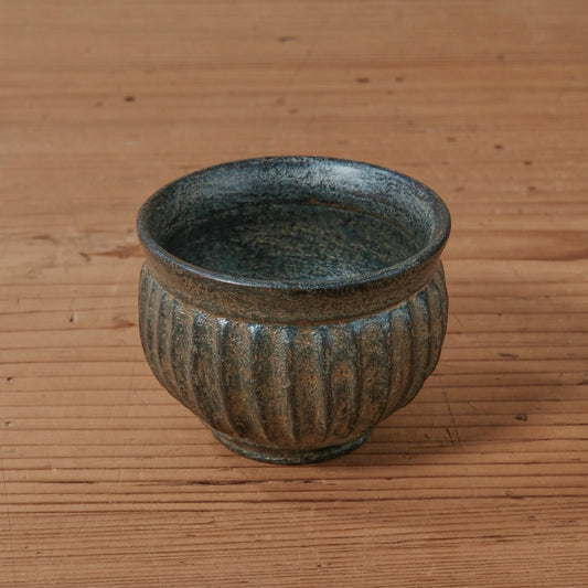 [ 出口 結莉 ] 陶胎漆器 ぐい呑み-青02