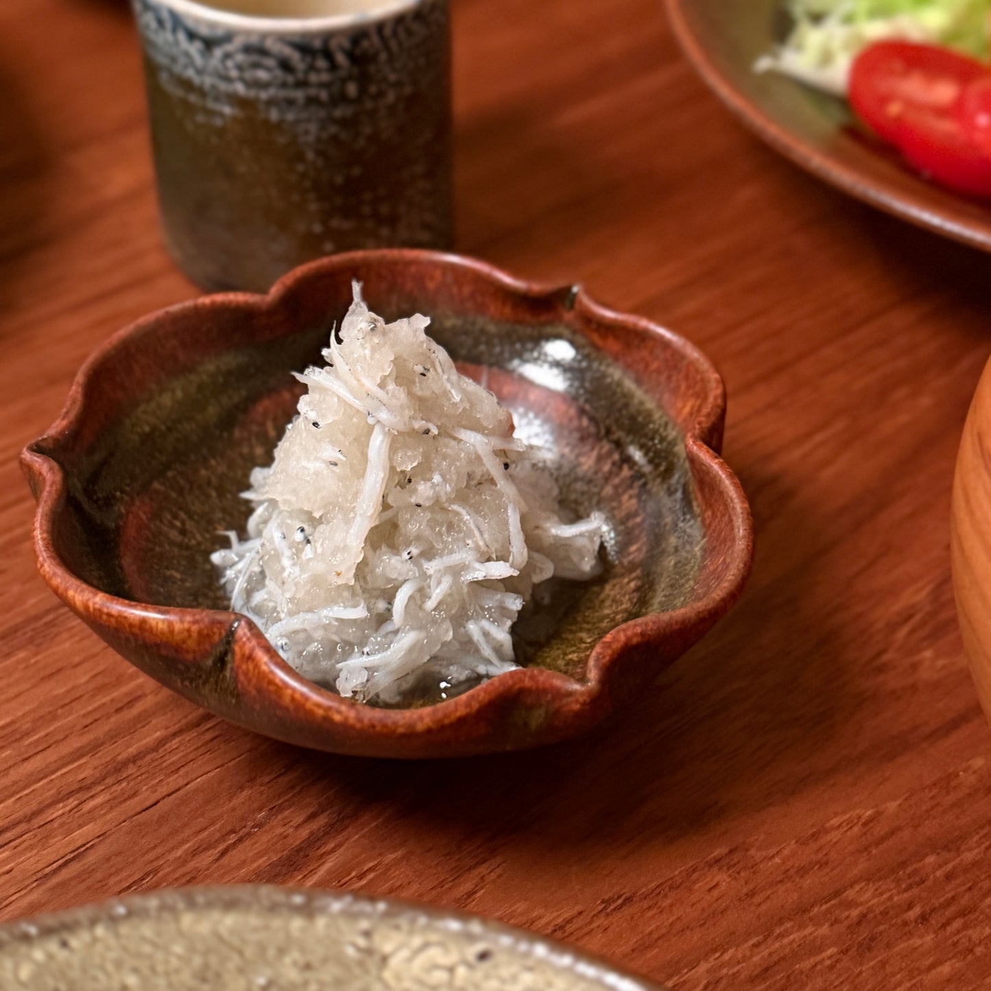 [ 北側 雄一 ] 小付（稜花3弁） 窯変蕎麦釉